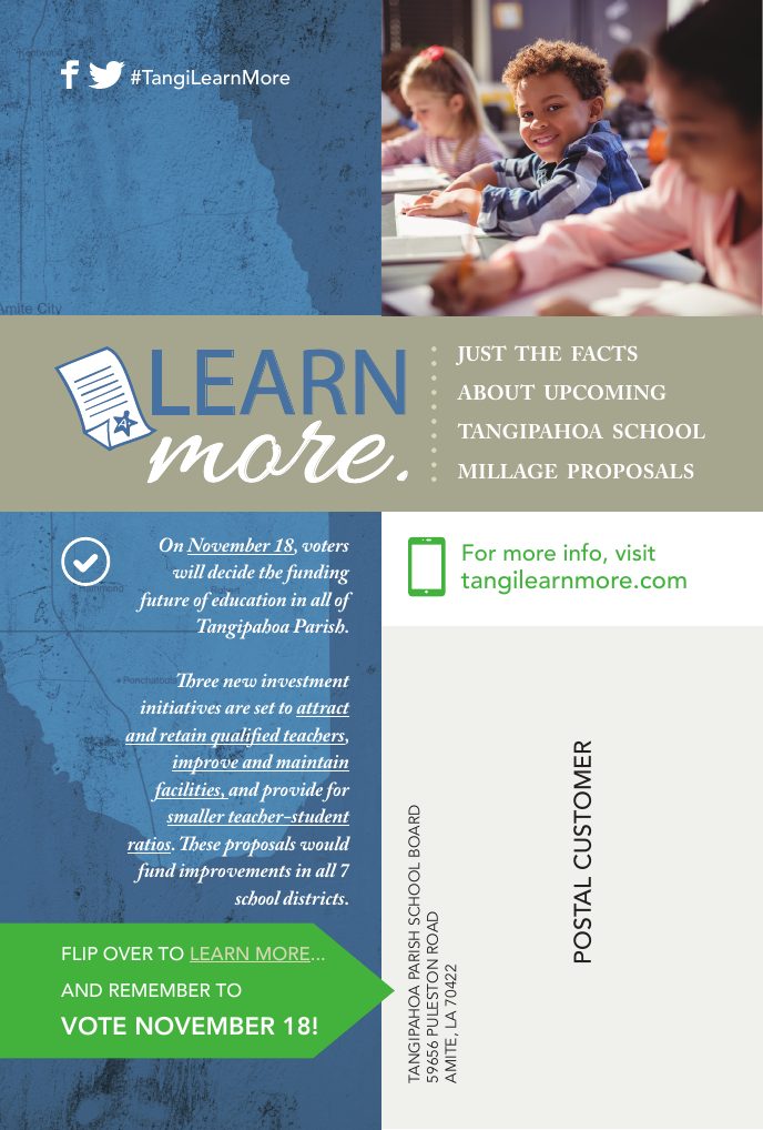 Tangipahoa school millage mailer, front
