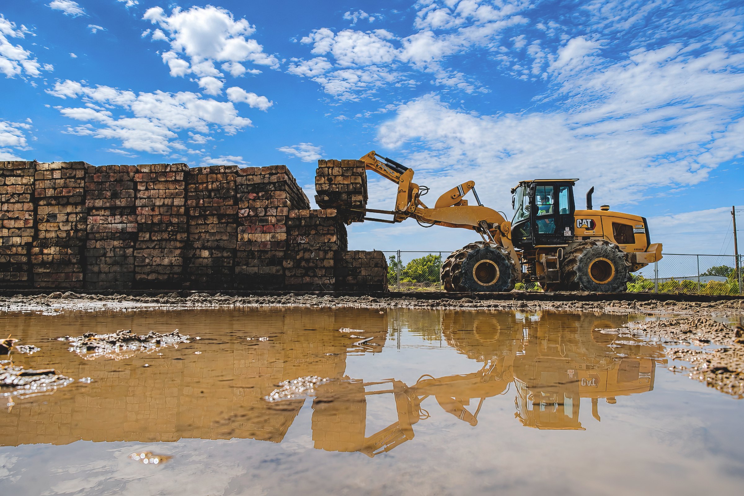 Diamond D Industries loader moving timber mats